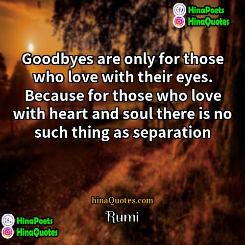Rumi Quotes | Goodbyes are only for those who love